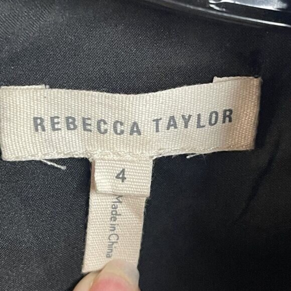 Rebecca Taylor Navy/Black Tiered Tweed Knit Fit & Flare Cap Sleeve Dress 4 - Picture 7 of 13